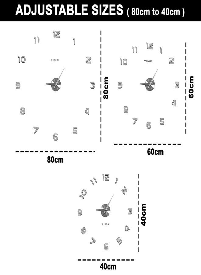 Shopper52 DIY Wall Clock 3D Sticker Home Office Decor 3D Wall Clock (Covering Area : 60cm * 60cm) - T4215S-N - Image 3